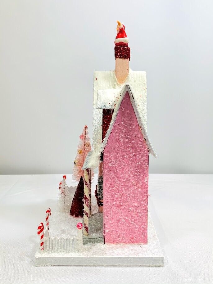 Cody Foster Christmas Light Up House, Putz, Glitter House, Candy Cane Cottage