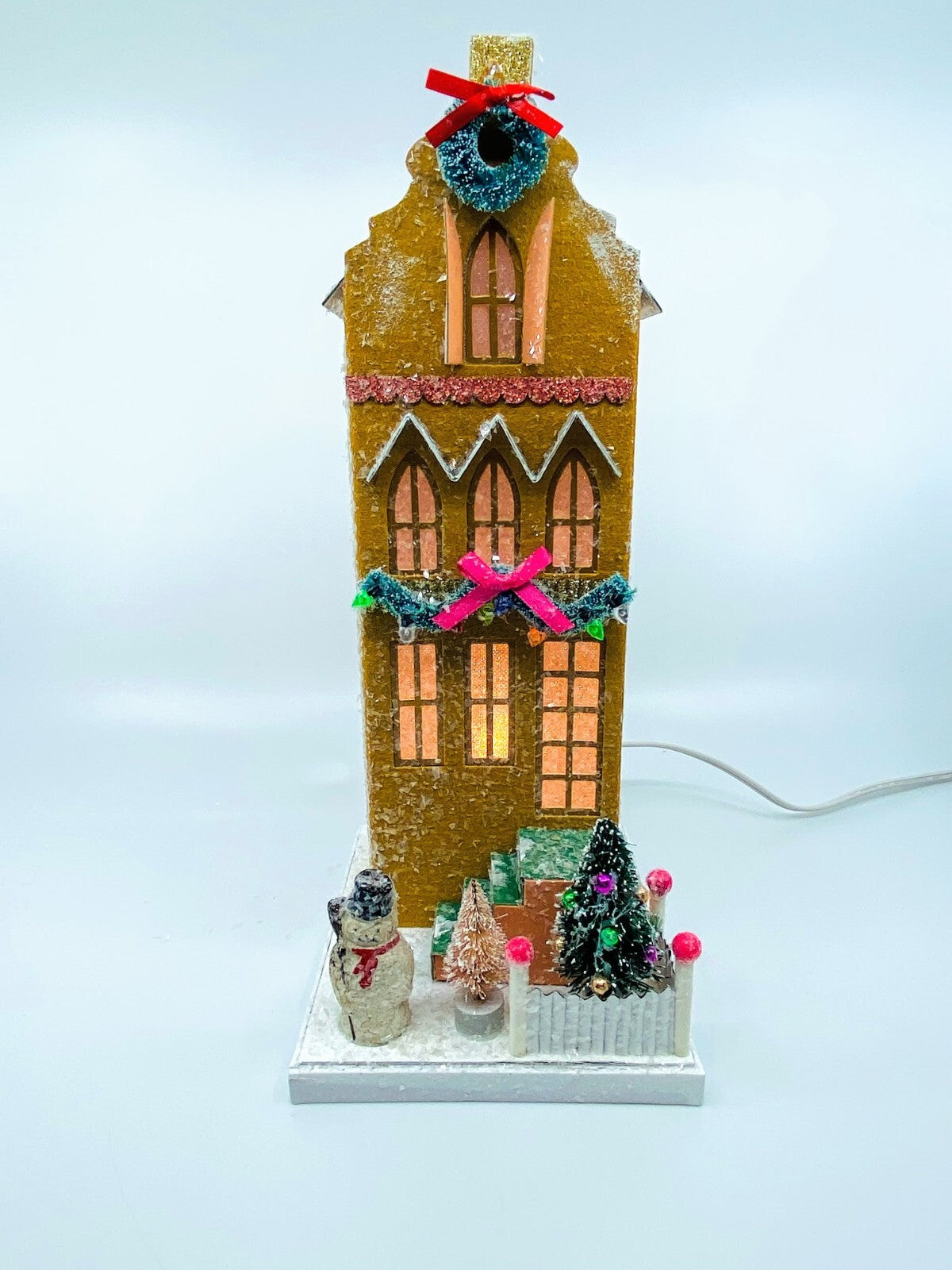 Cody Foster Christmas Light Up House, Glitter House, Mustard Townhouse, #HOU-340