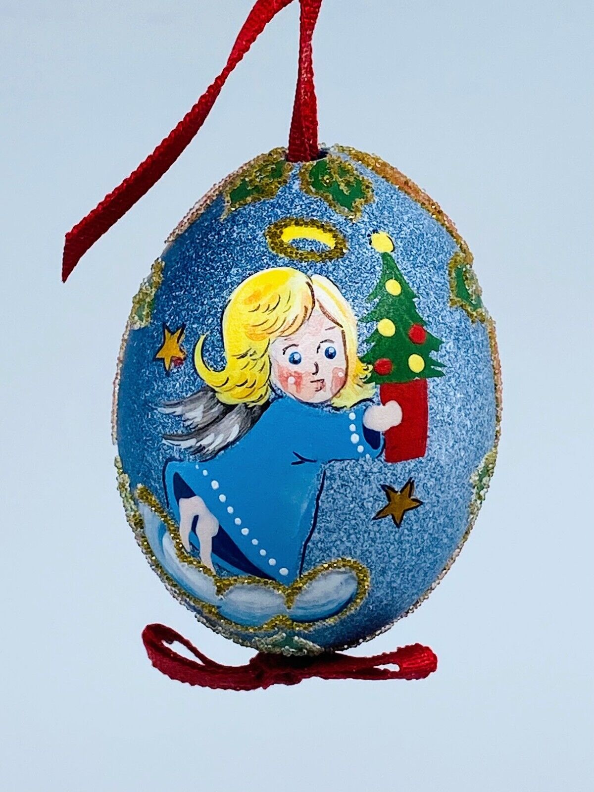 Christmas Ornament: Peter Priess Christmas Egg Ornament; Christmas Angel