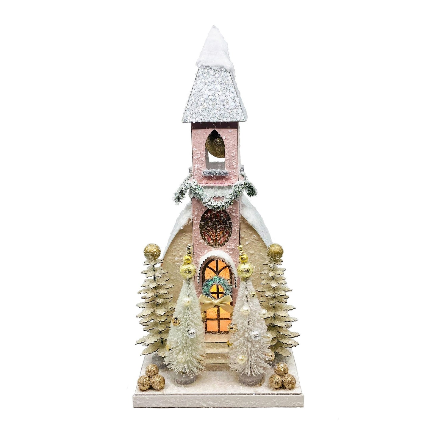 Cody Foster Christmas Light Up House, Glitter House, Bell Church, HOU-407