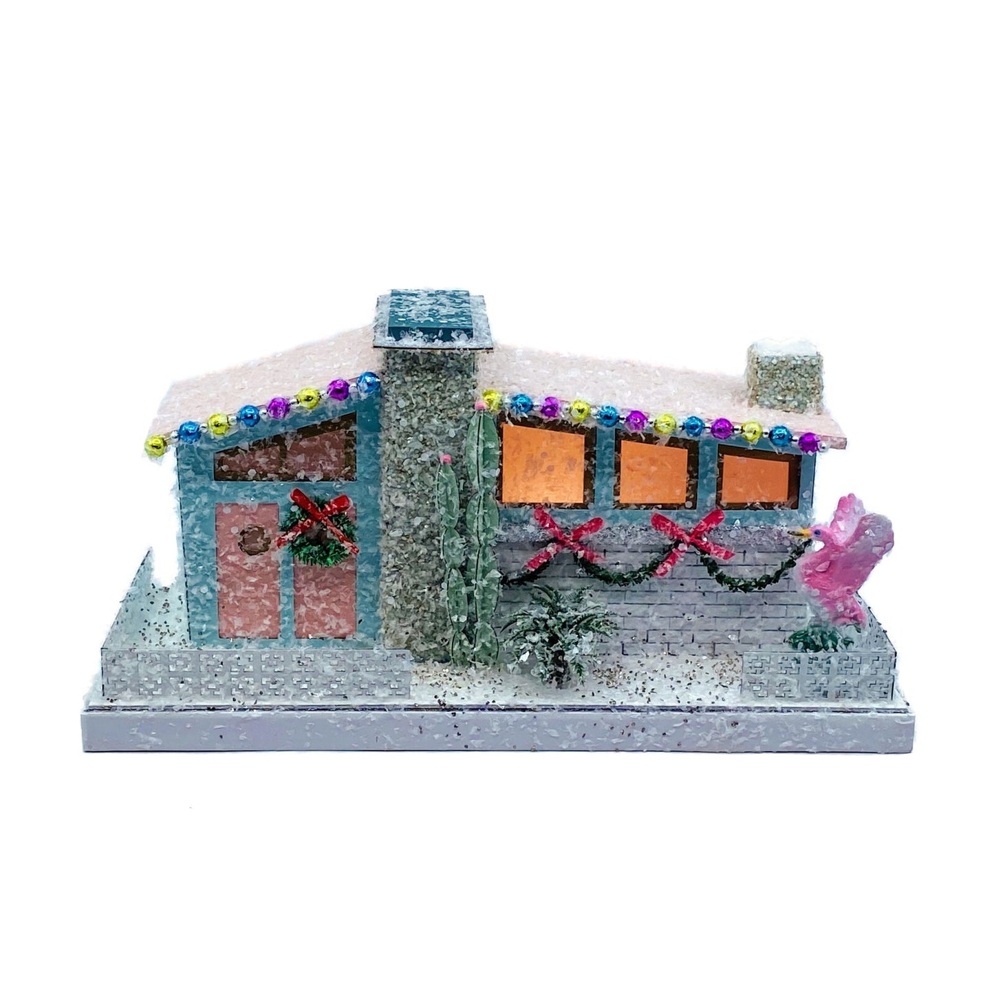 Cody Foster Light Up Christmas House, Glitter House, Blue Palm Spring House