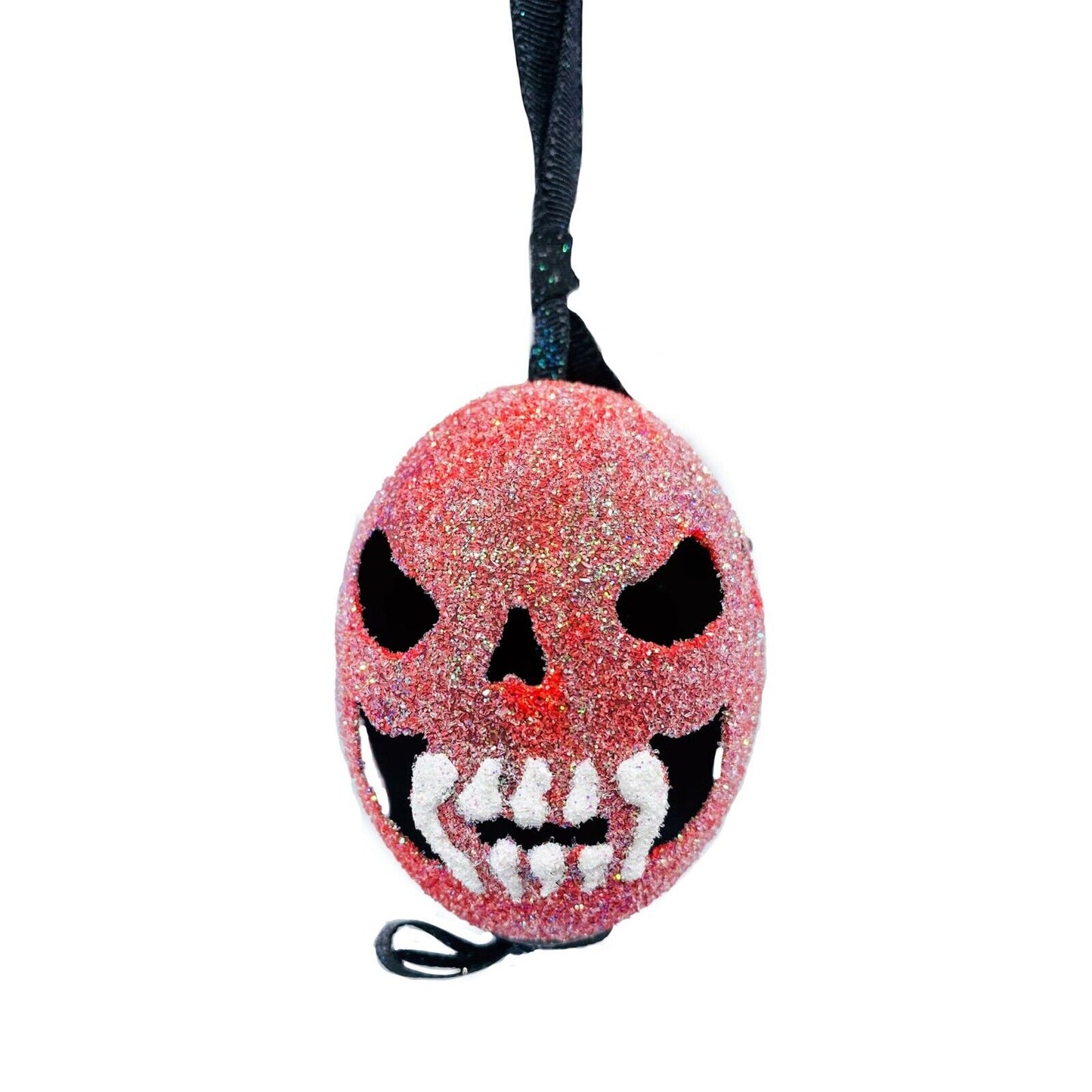 Halloween Ornament: Peter Priess Egg; Glitter Halloween Skull