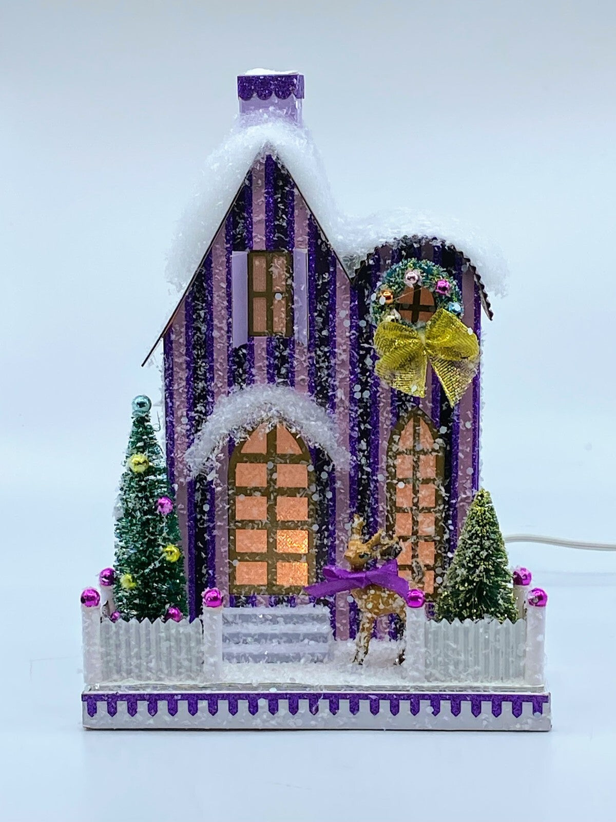 Cody Foster Christmas Light Up House, Glitter House, Purple Manor, HOU-387
