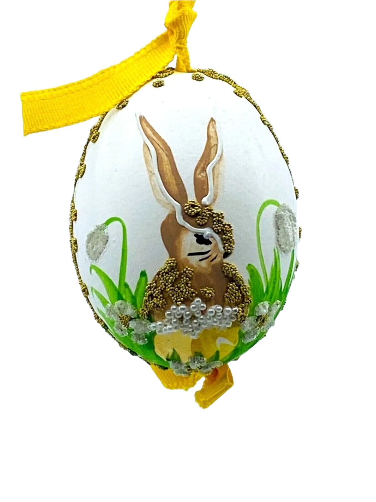 Easter Egg Ornament: Spring Garden Easter Bunny