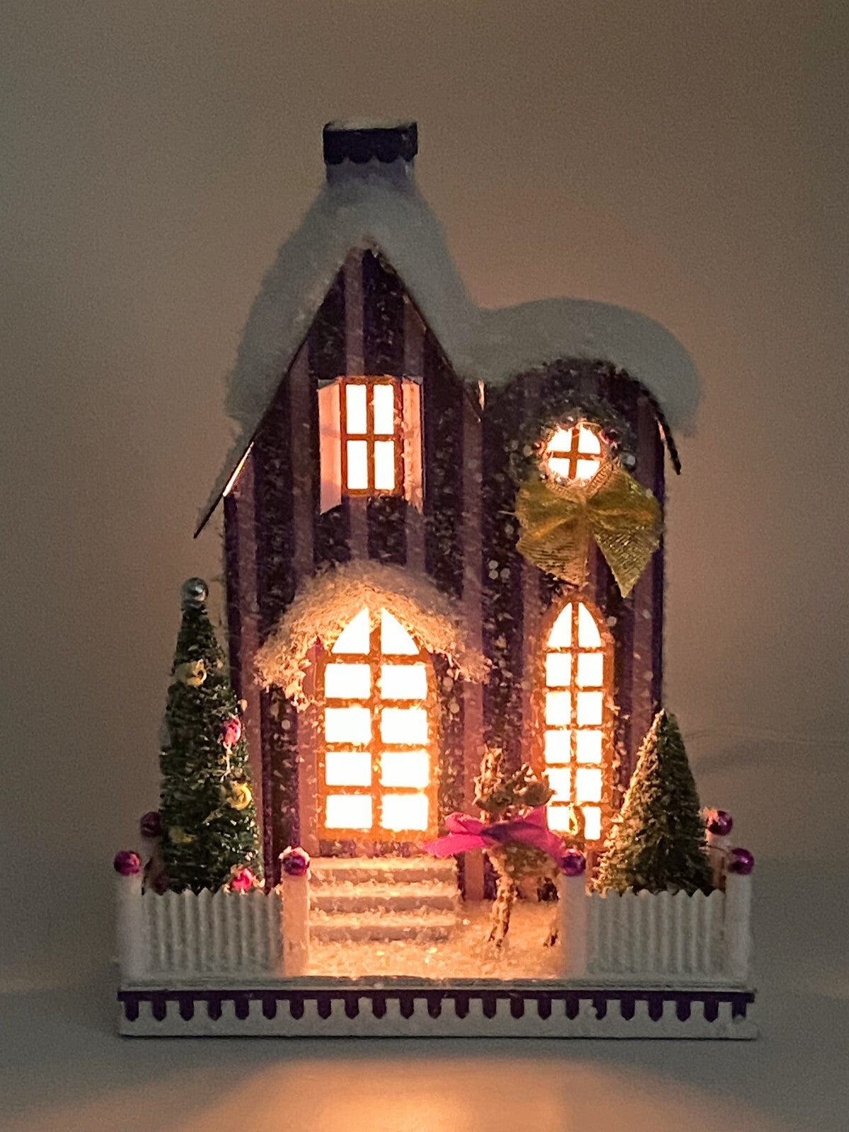 Cody Foster Christmas Light Up House, Glitter House, Purple Manor, HOU-387