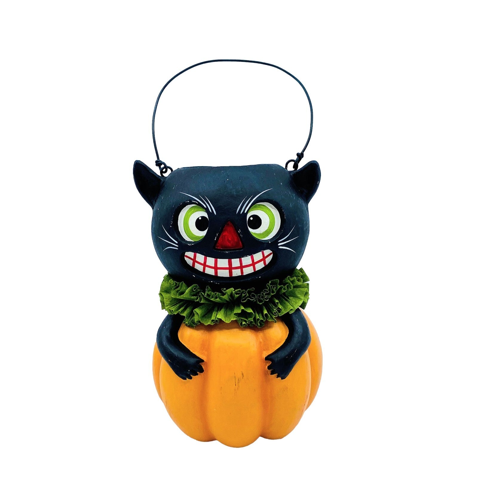 Bethany Lowe Designs: Vintage Black Cat in Pumpkin Bucket