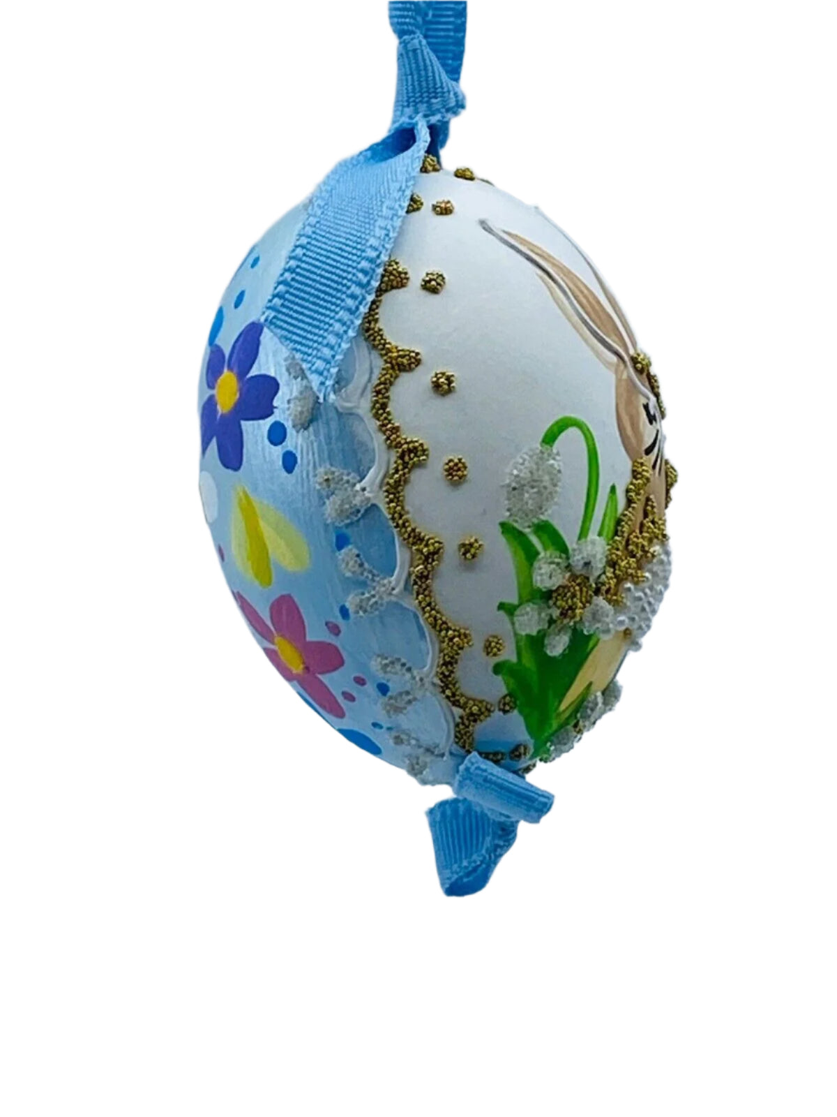 Easter Egg: Peter Priess, Spring Egg Ornament, Spring Garden Easter Bunny