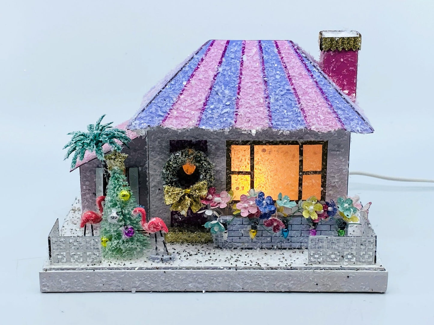 Cody Foster Light Up Christmas House, Glitter House, Purple Palm Spring House