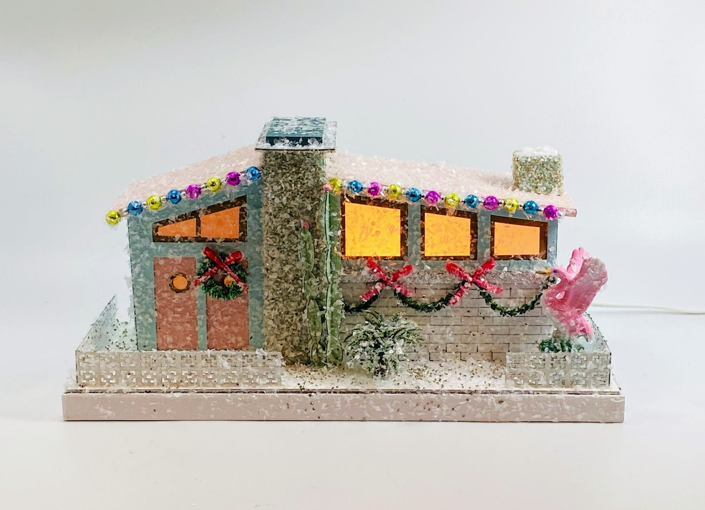 Cody Foster Light Up Christmas House, Glitter House, Blue Palm Spring House