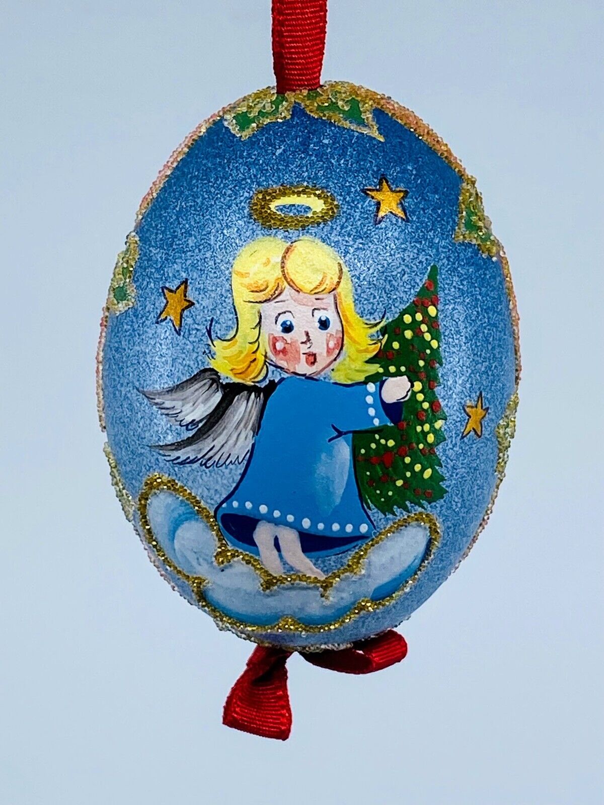 Christmas Ornament: Peter Priess Christmas Egg Ornament; Christmas Angel