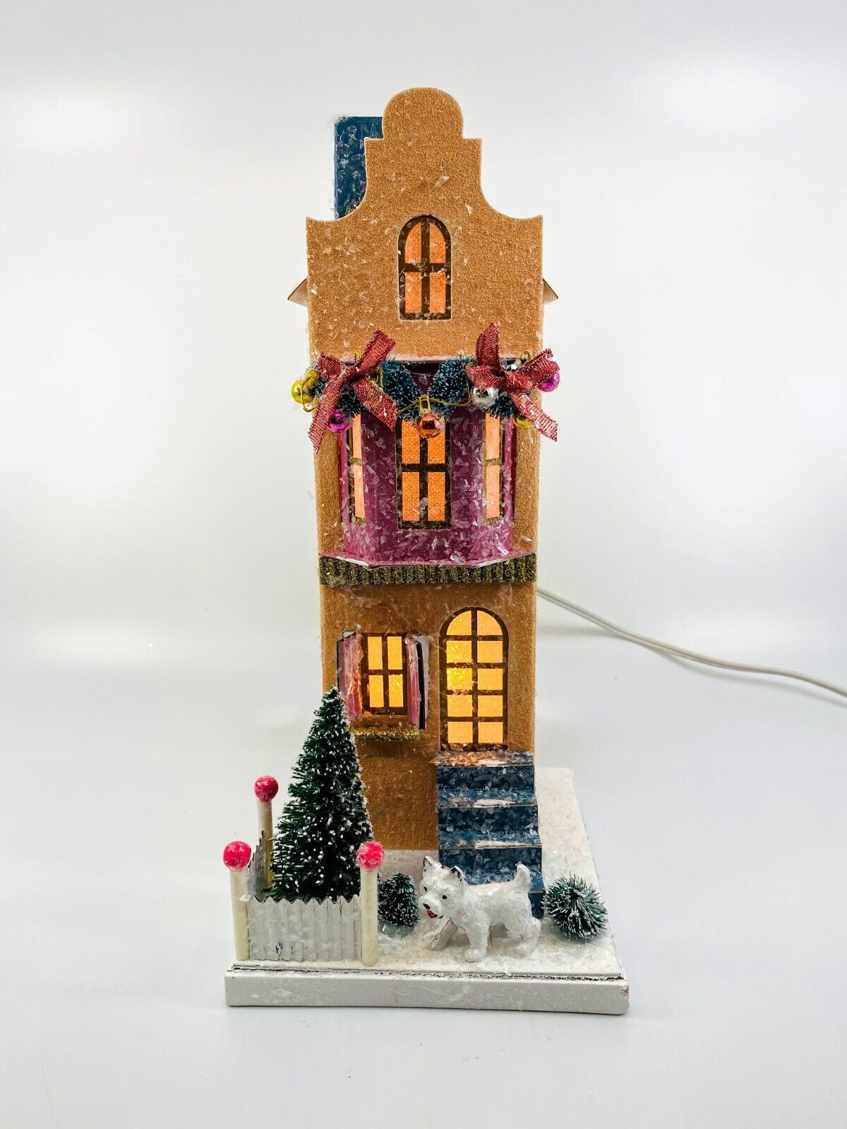 Cody Foster Christmas Light Up House, Glitter House, Pink Townhouse, HOU-335