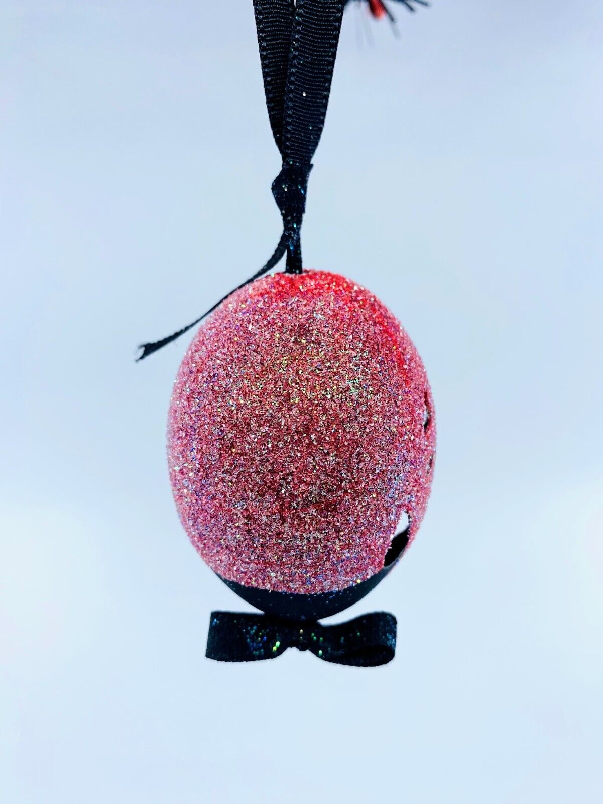 Halloween Egg Ornament: Glitter Halloween Skull