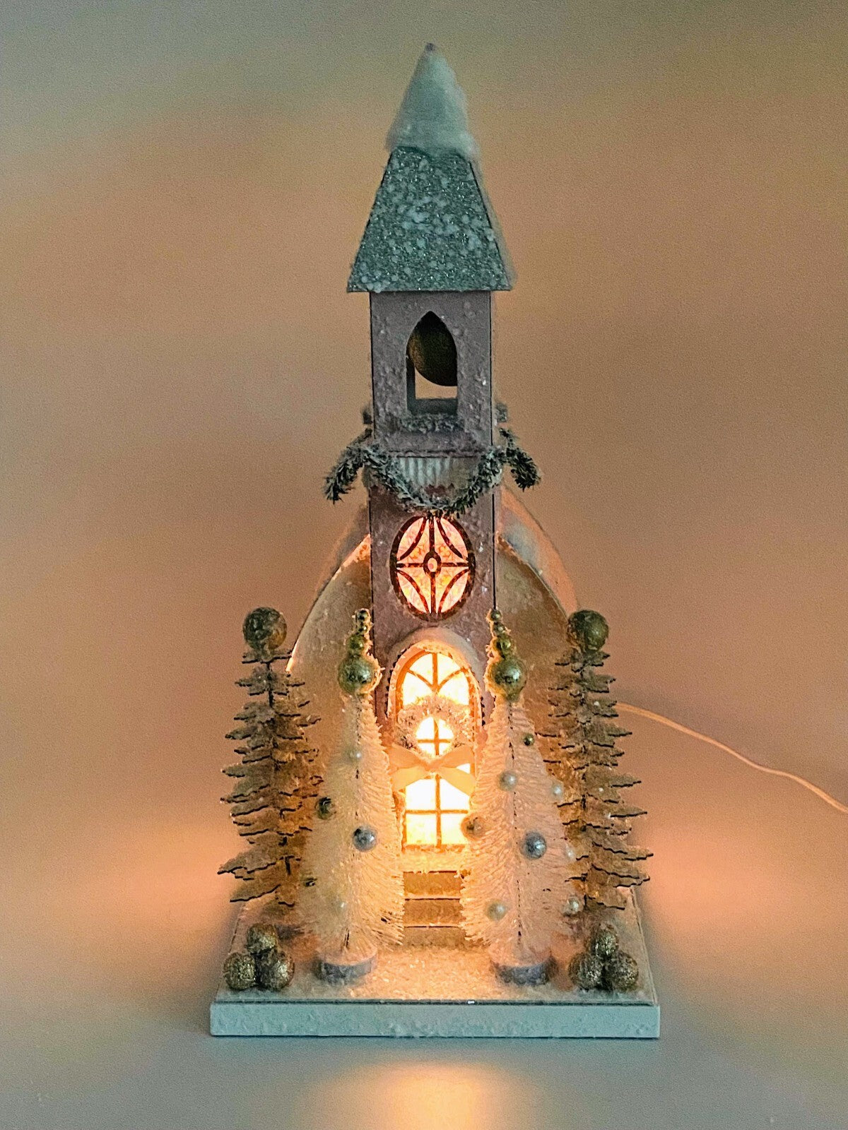 Cody Foster Christmas Light Up House, Glitter House, Bell Church, HOU-407