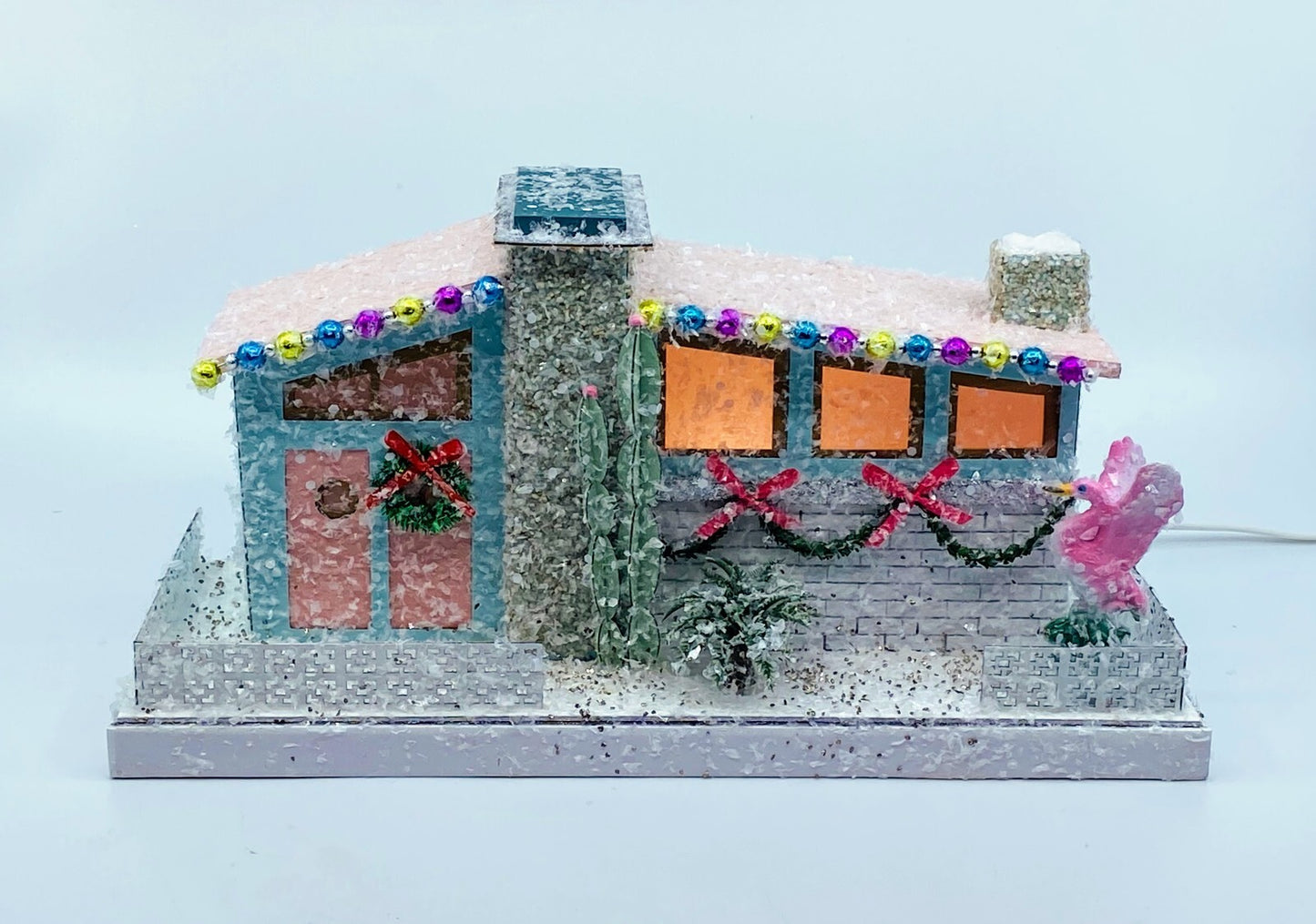 Cody Foster Light Up Christmas House, Glitter House, Blue Palm Spring House