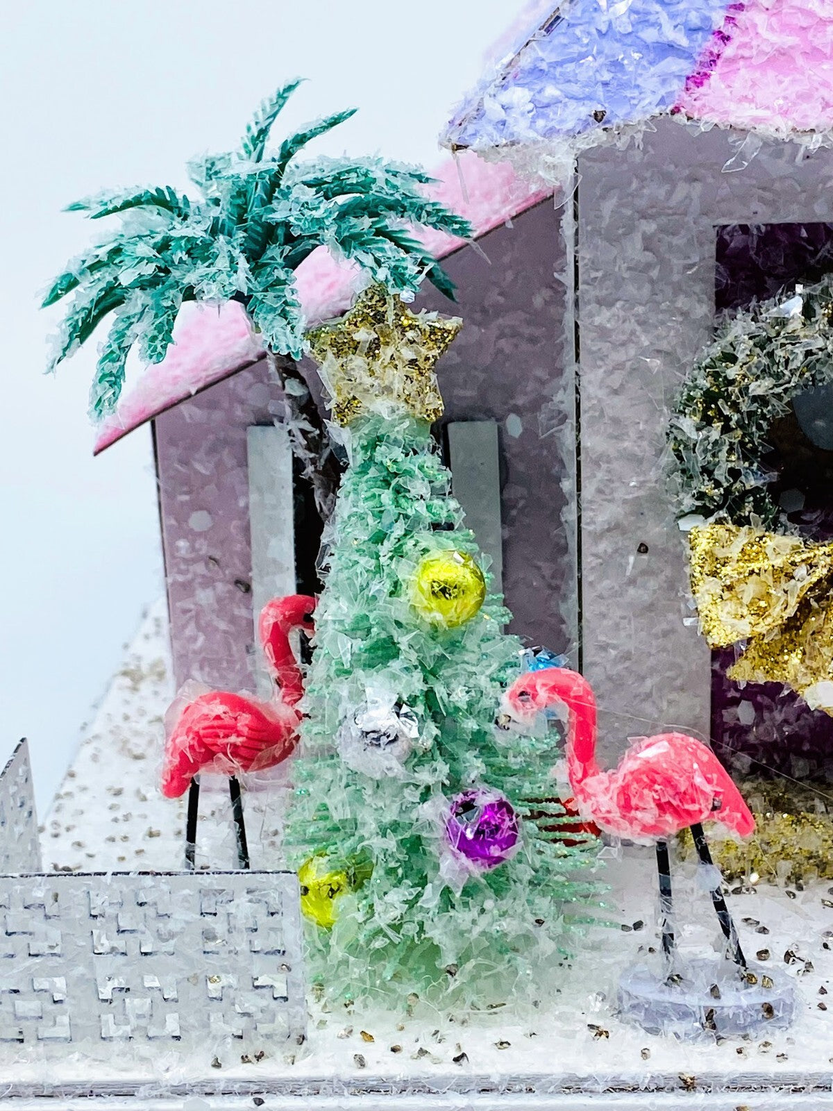 Cody Foster Light Up Christmas House, Glitter House, Purple Palm Spring House