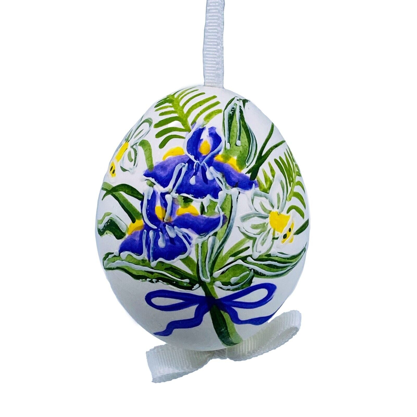 Easter Egg Ornament: Dutch Spring Flower Bulb Motif