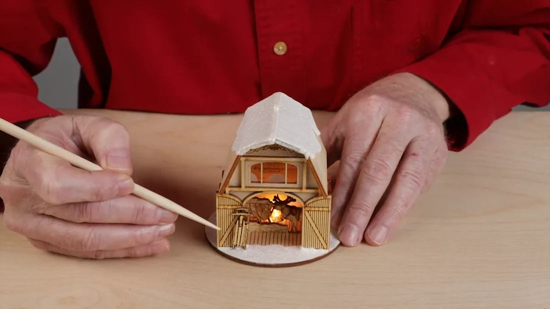 Old World Christmas: Santa's Reindeer Barn Ornament