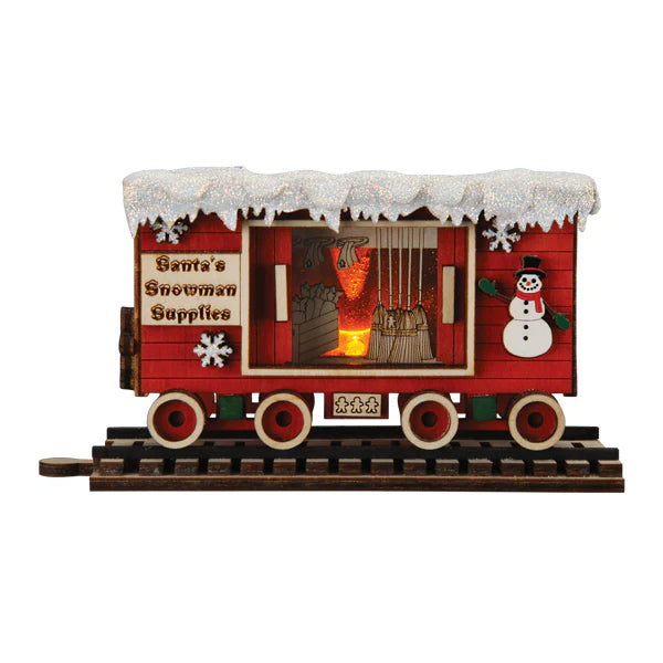 Old World Christmas: Snowman Box Car Ornament