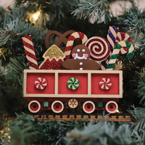 Old World Christmas: Candy Cane Train Car