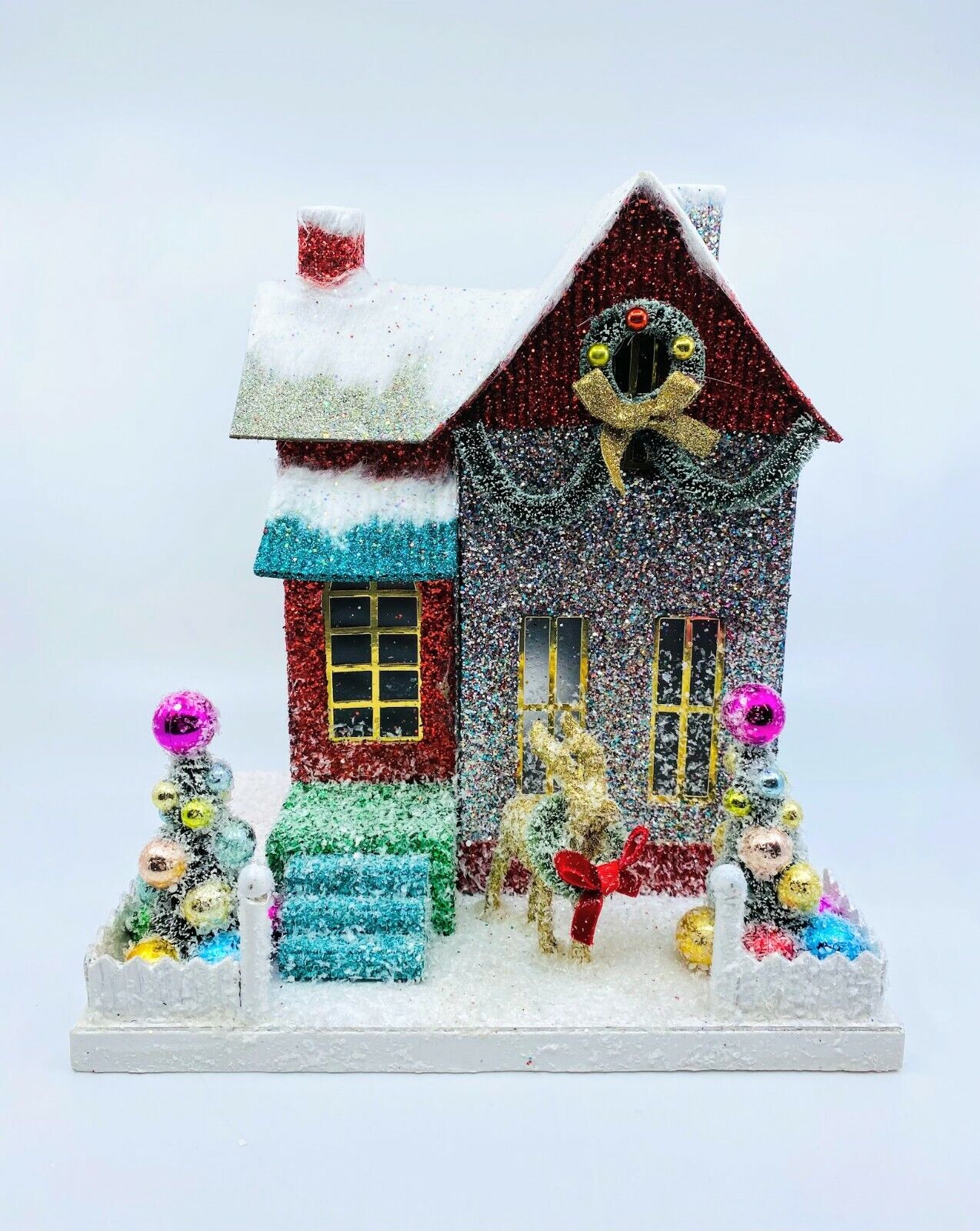 Cody Foster Christmas Light Up House, Merry & Bright Glitter Cottage, #HOU-275