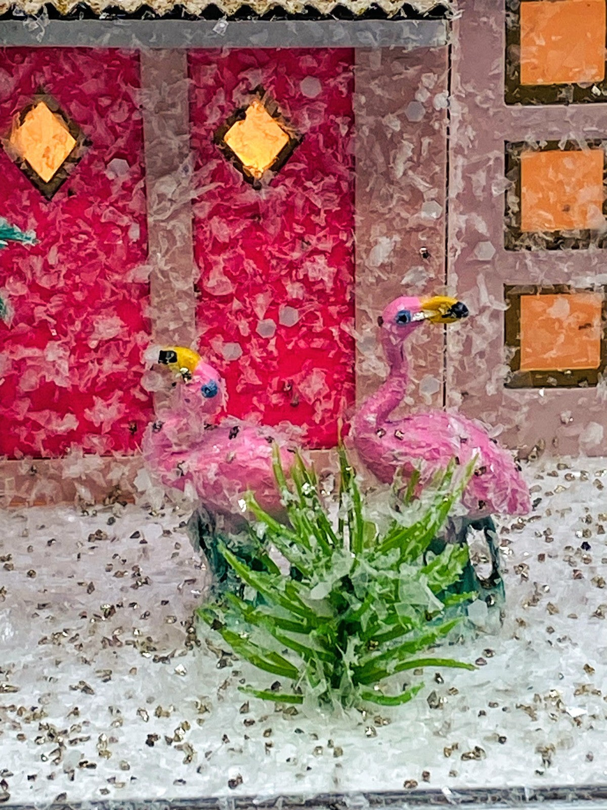 Cody Foster Light Up Christmas House, Glitter House, Pink Palm Spring House