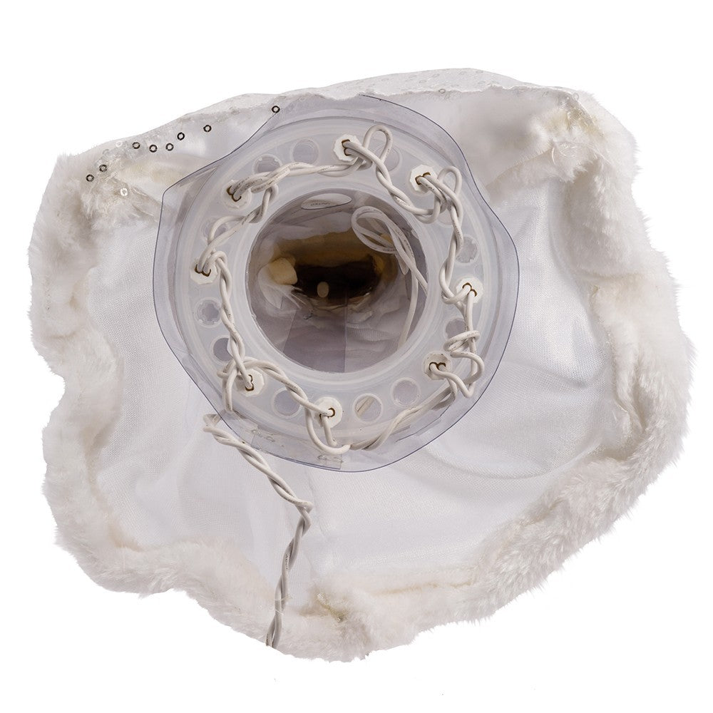 Kurt Adler Angel Tree Topper: 12" White & Silver, 10LT