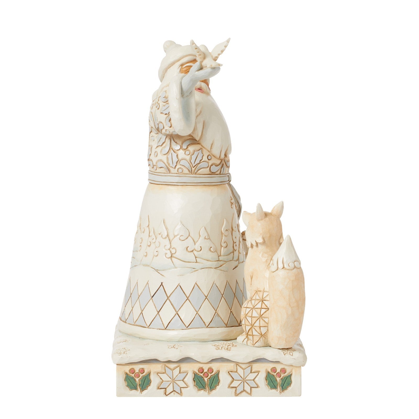 Jim Shore, Heartwood Creek, Christmas: White Woodland Santa Holding Dove