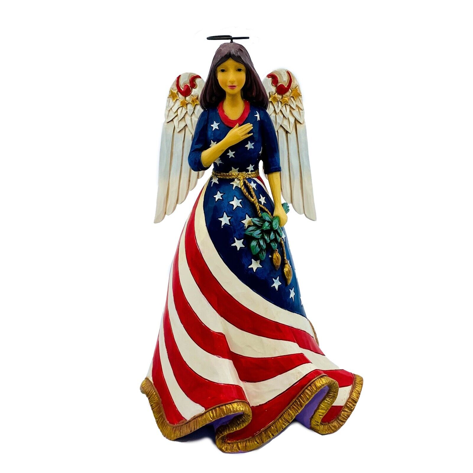 Jim Shore; Heartwood Creek, 4th of July, Patriotic Angel, "Bless the USA"