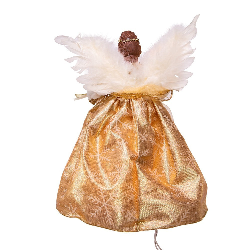 Kurt Adler Angel Tree Topper: 12" Gold, 10LT