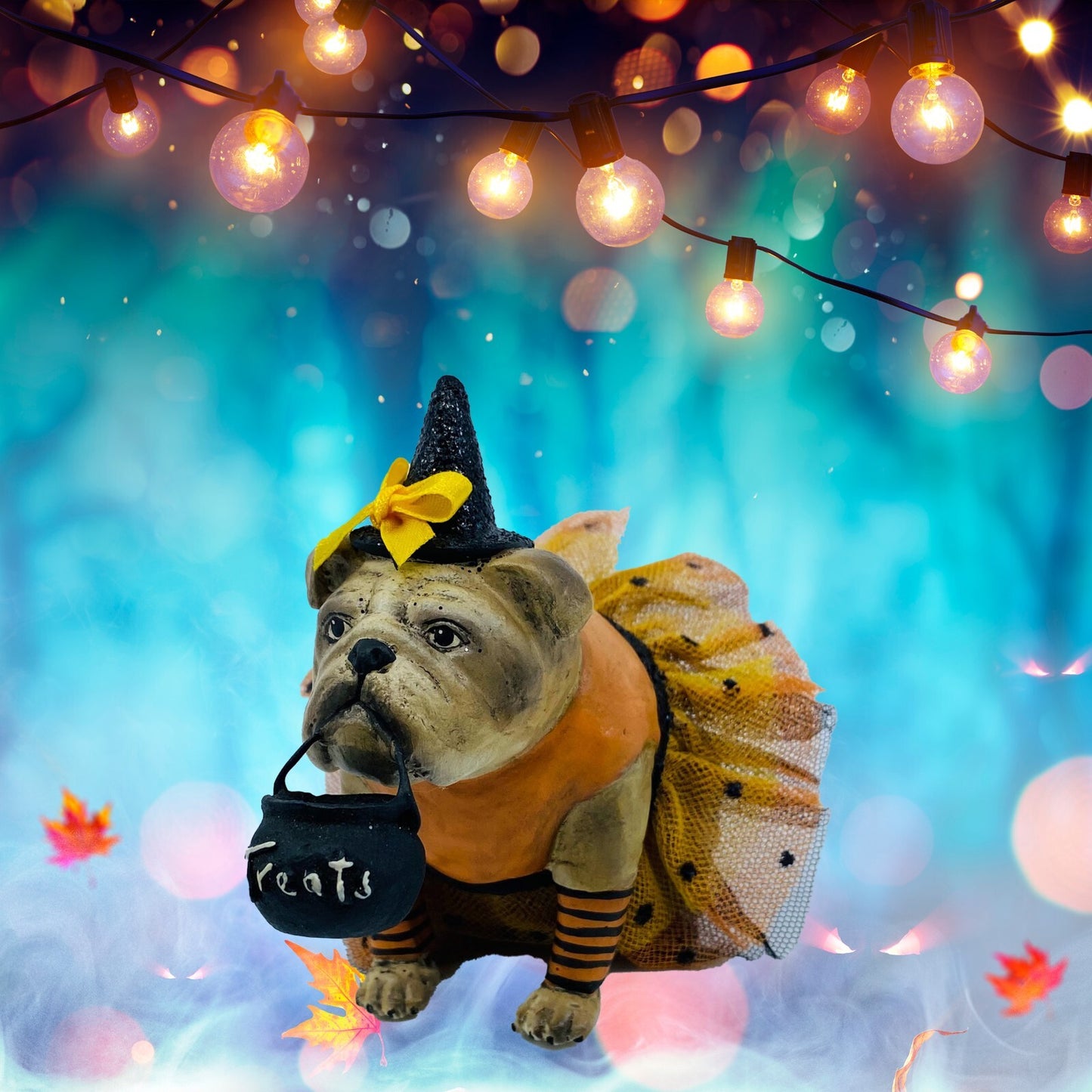 Bethany Lowe Designs: Halloween; Trick or Treat Bull Dog, Miss Halloween Tank
