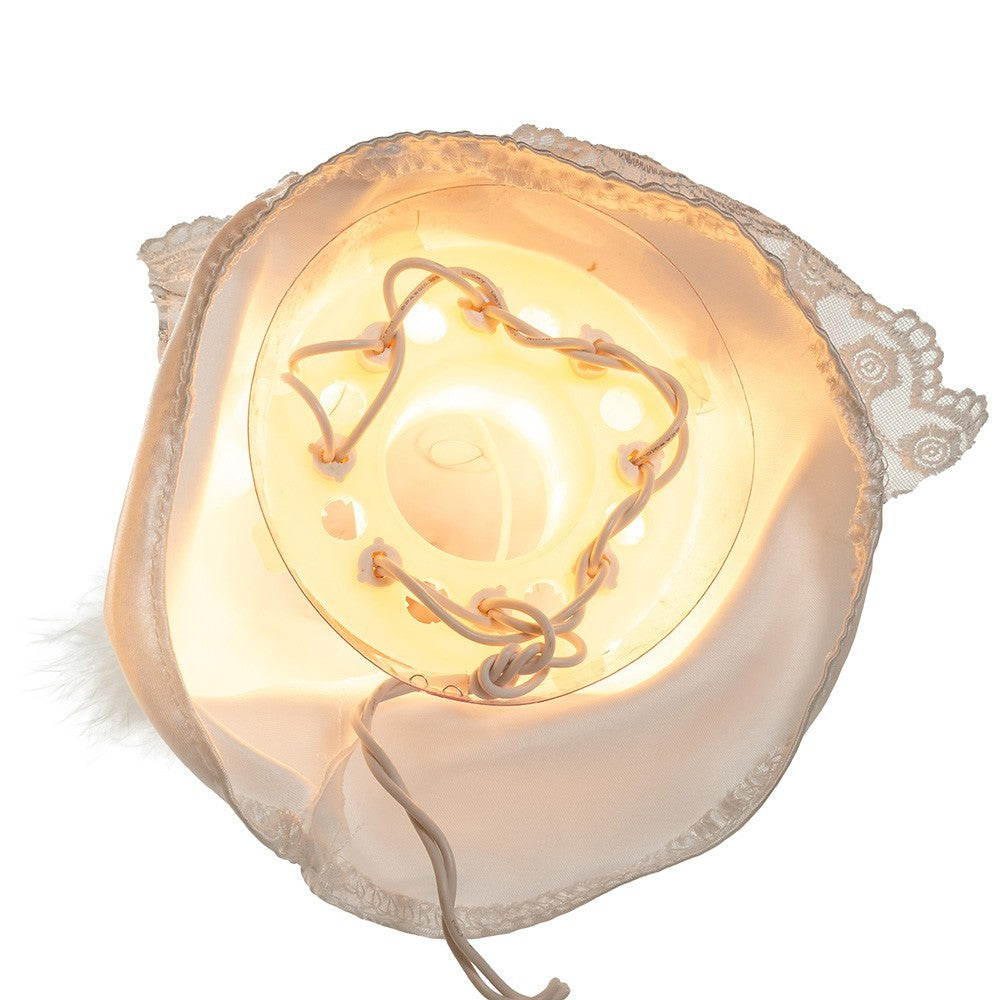Kurt Adler Angel Tree Topper: 9" White & Silver, 10LT, #UL2205