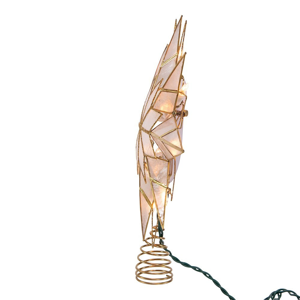Kurt Adler Tree Topper: 9.5" 8pt Capiz Star 10Lt, #UL3168