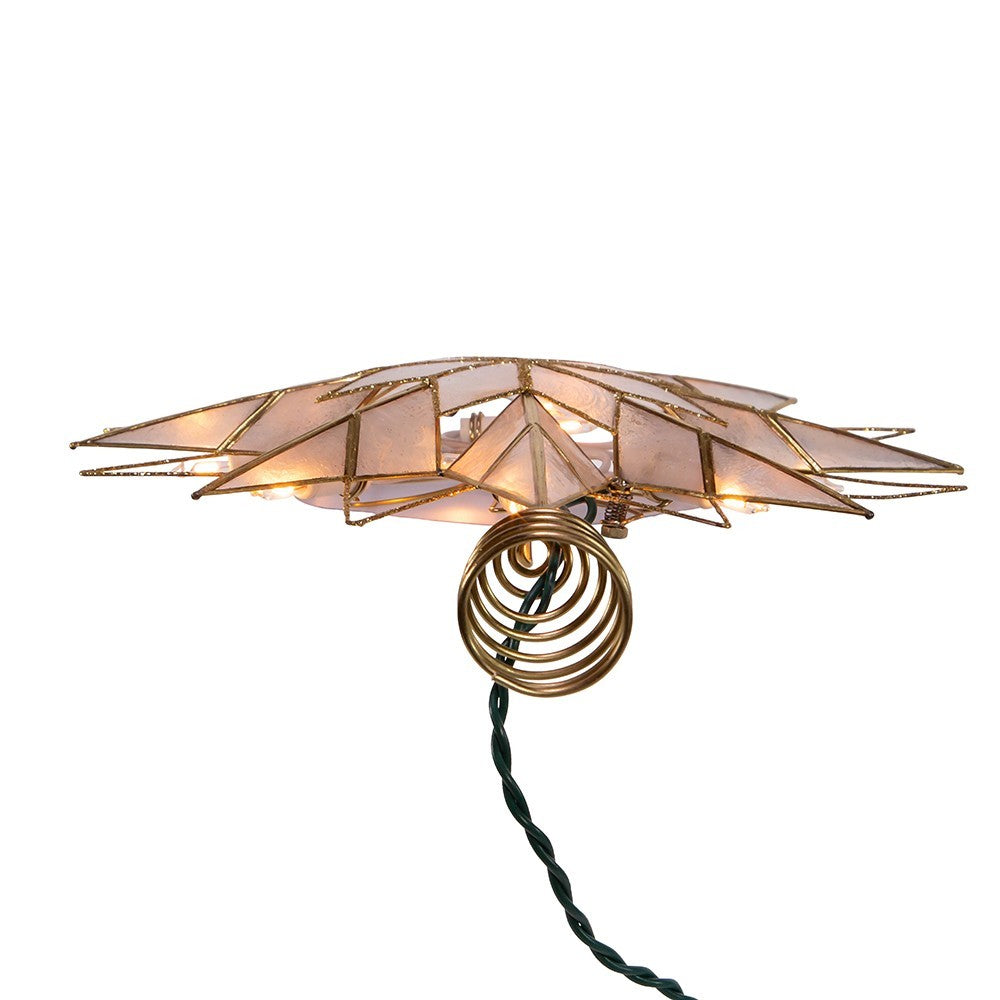 Kurt Adler Tree Topper: 9.5" 8pt Capiz Star 10Lt, #UL3168