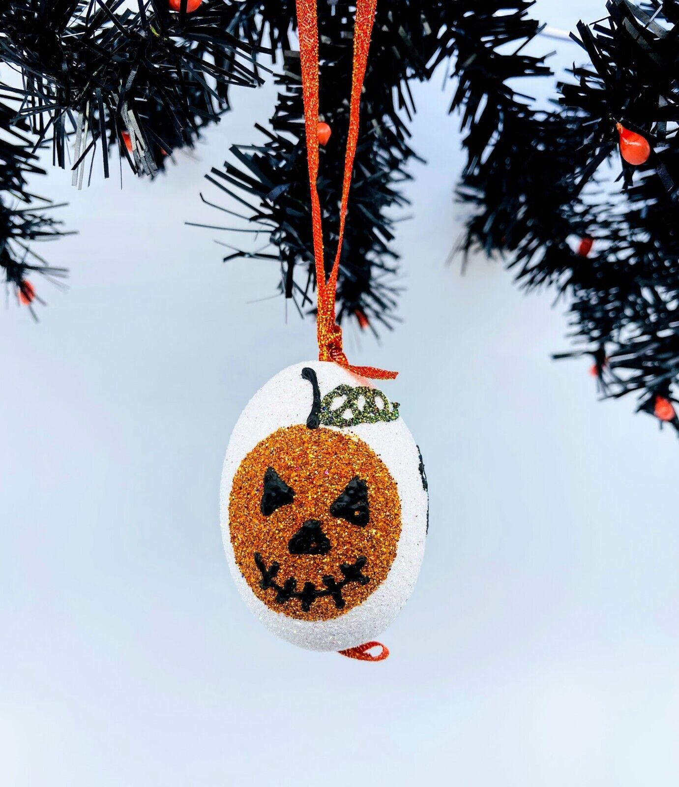 Halloween Ornament: Peter Priess Egg; Halloween Pumpkin