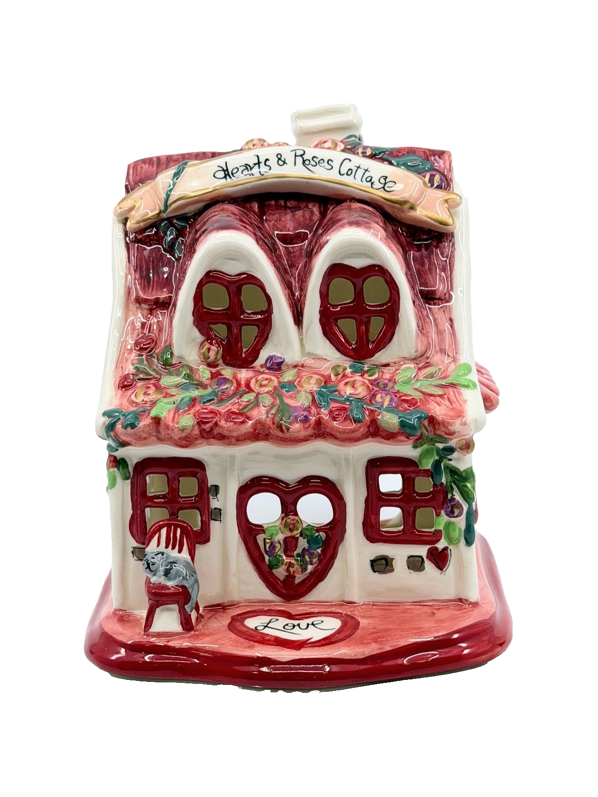 Blue Clayworks: Heather Goldminc, Valentine's Day, Hearts & Roses Candlehouse 