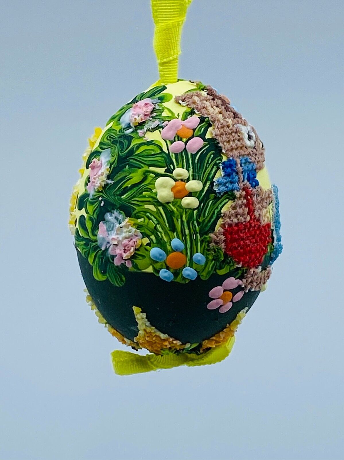 Peter Priess Easter Egg Ornament; Easter Bunny in Garden