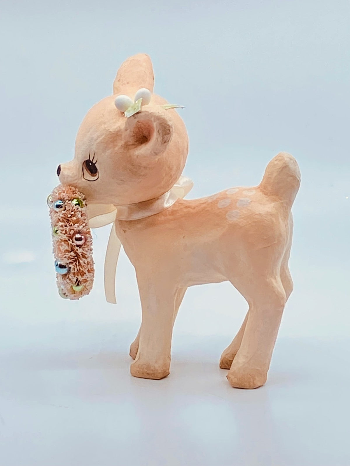 Bethany Lowe Designs: Pink Reindeer with Wreath