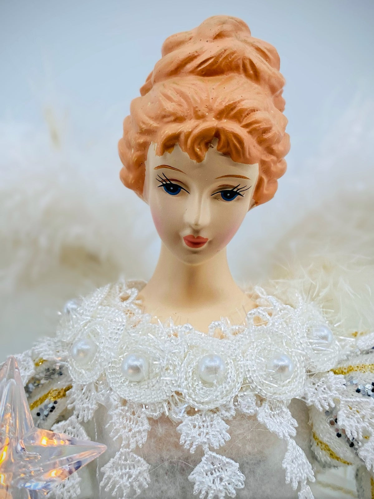Kurt Adler Angel Tree Topper: 14" Gold & Silver, 10LT