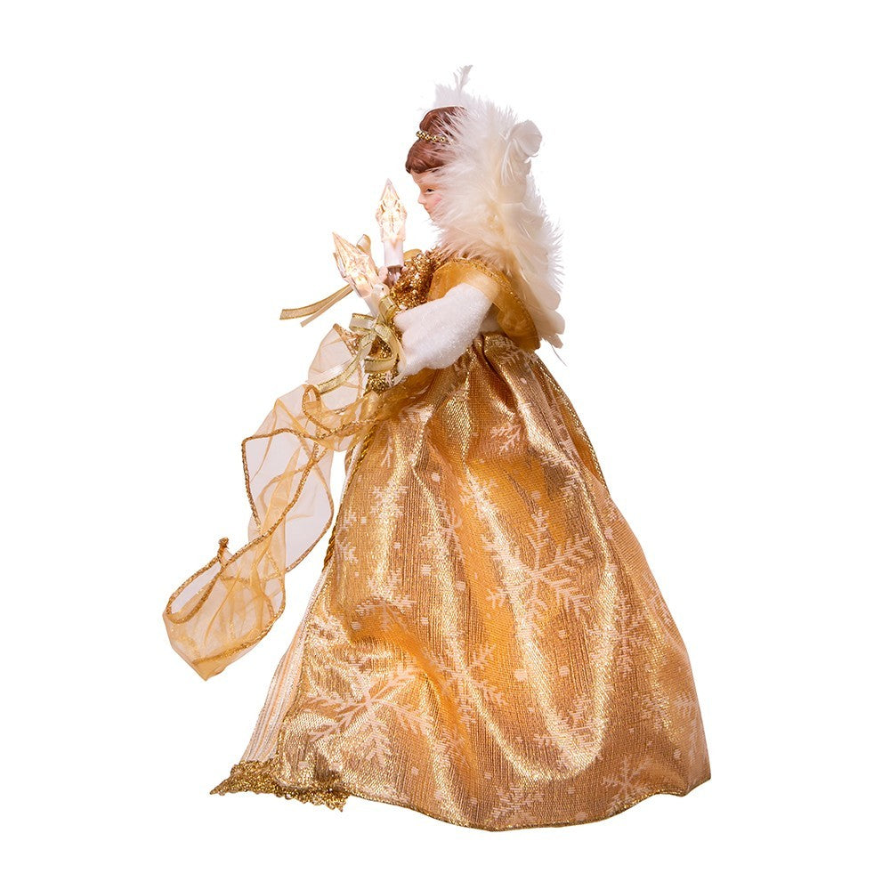 Kurt Adler Angel Tree Topper: 12" Gold, 10LT