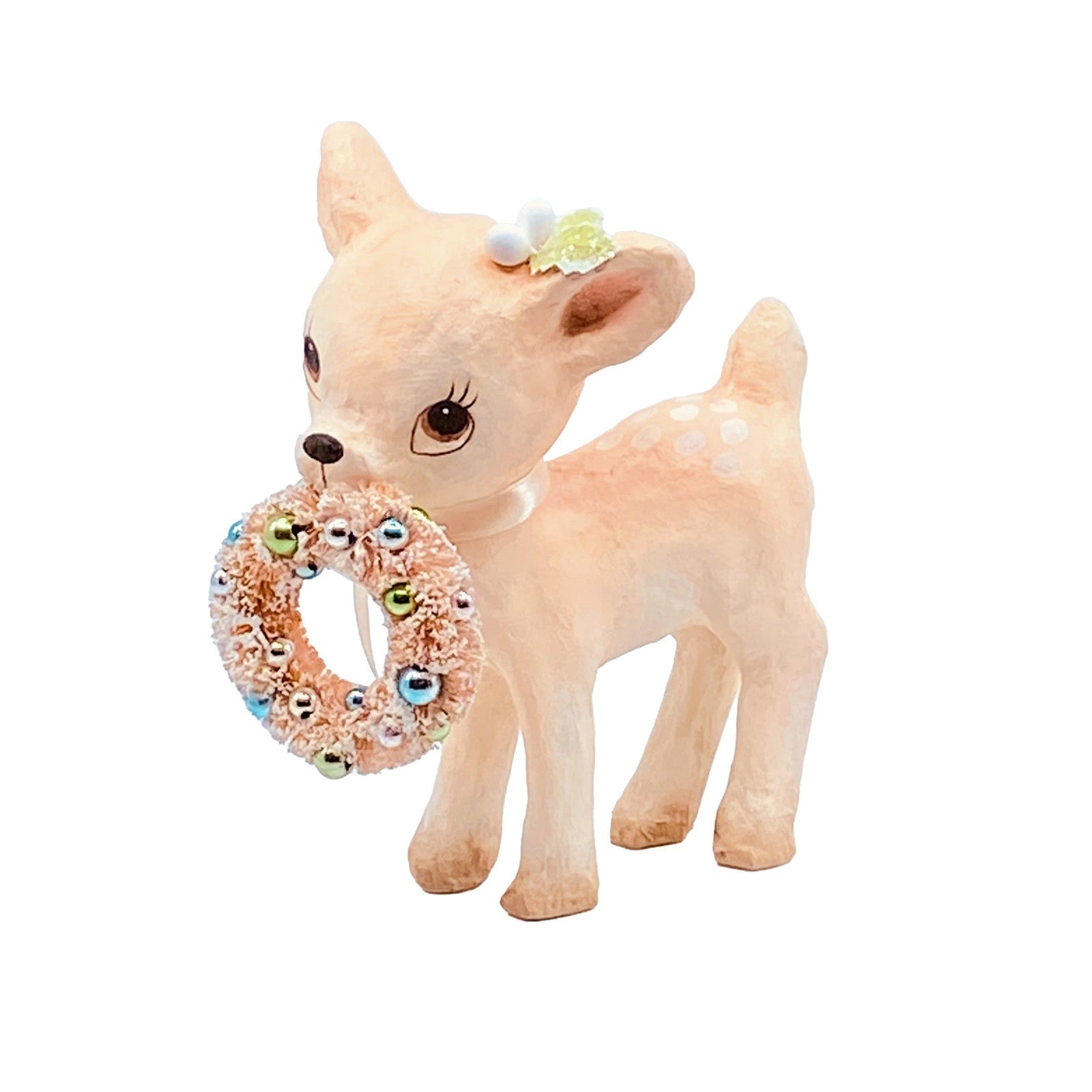 Bethany Lowe Designs: Pink Reindeer with Wreath