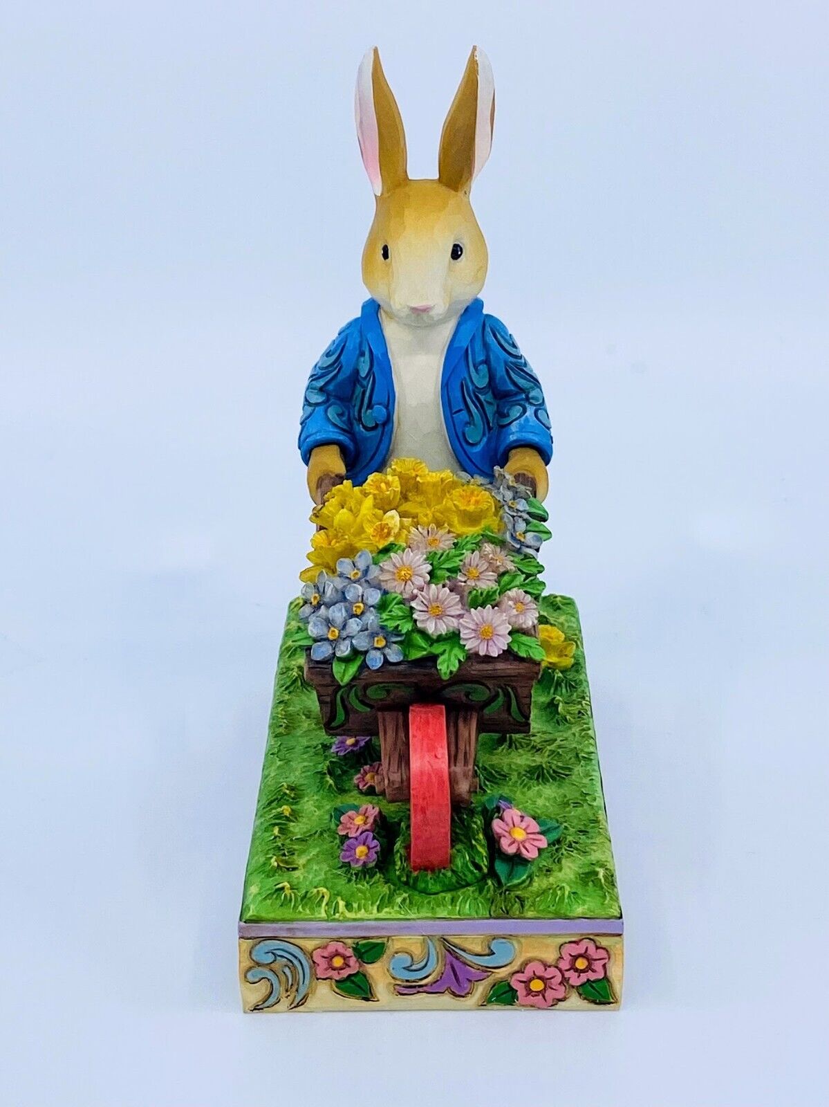 Enesco, Jim Shore Heartwood Creek, Peter Rabbit w/Wheelbarrel, "Full of Flowers"