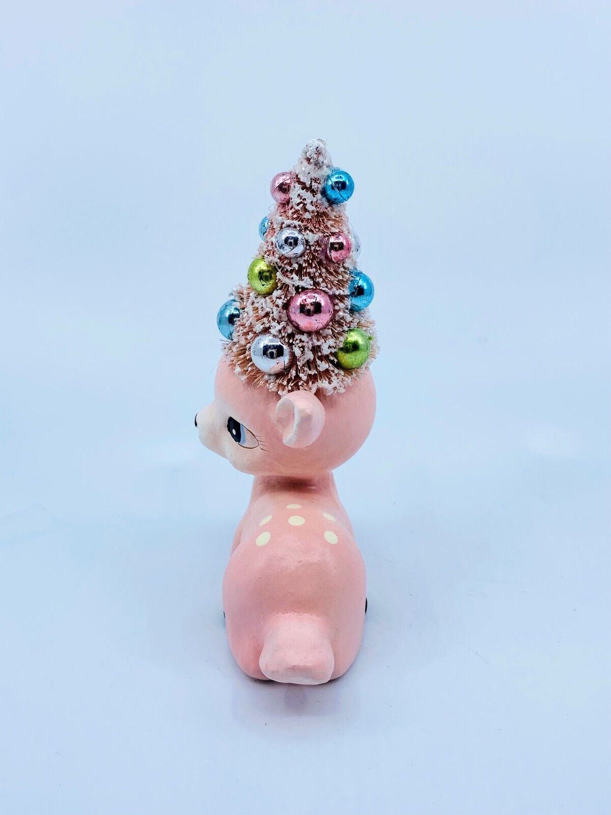 Bethany Lowe Designs: Christmas; Retro Pink Reindeer w/Tree, Item# TL2382