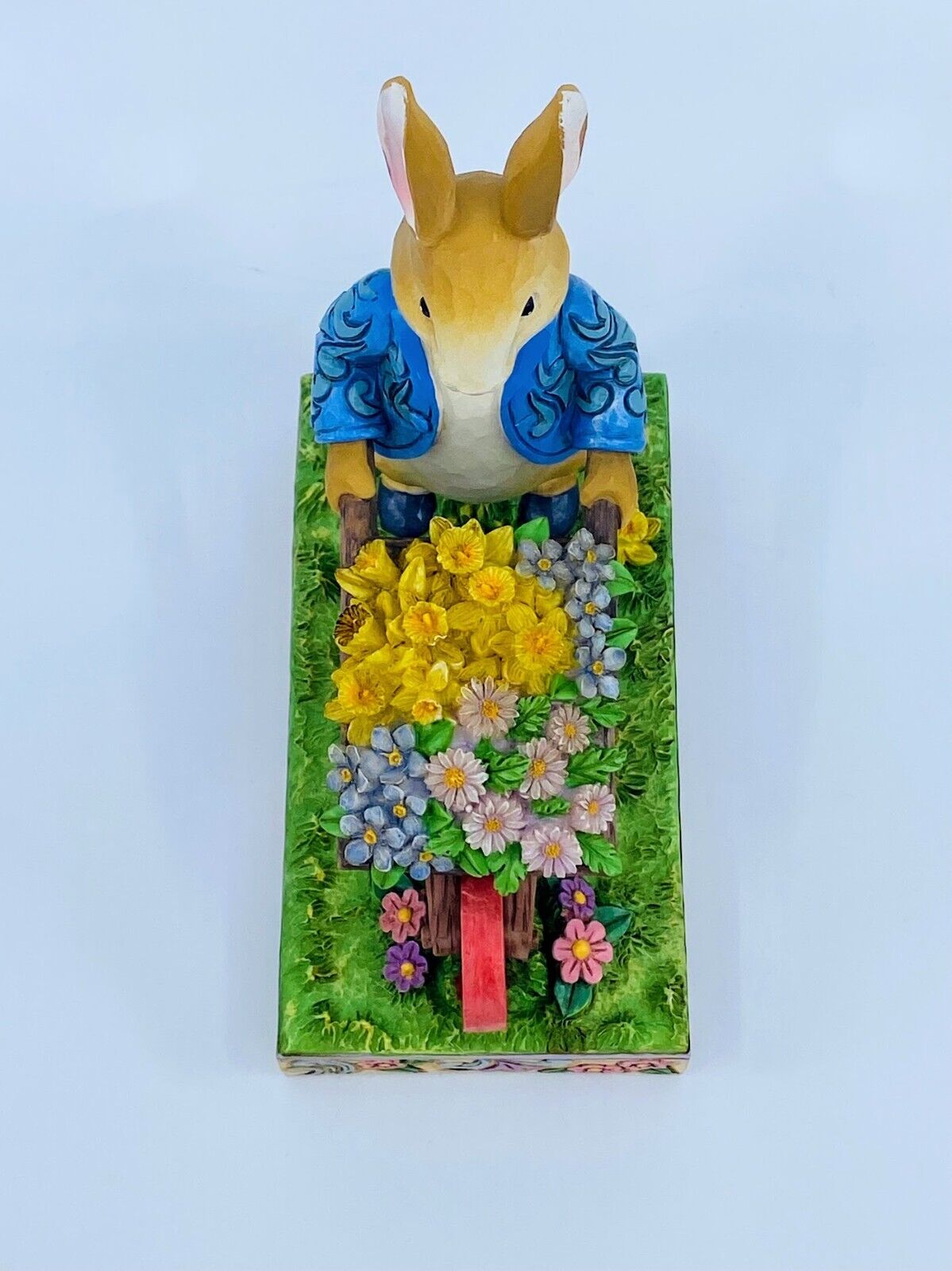 Enesco, Jim Shore Heartwood Creek, Peter Rabbit w/Wheelbarrel, "Full of Flowers"