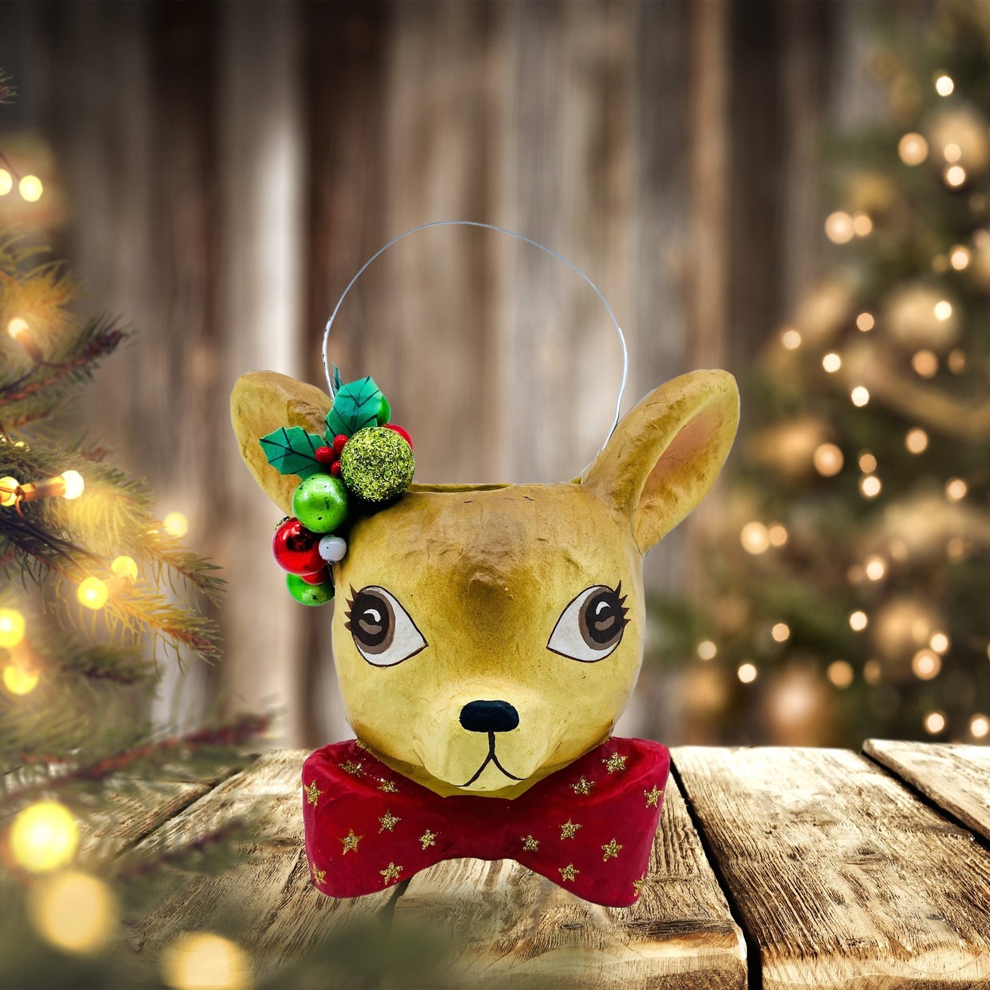 Bethany Lowe Designs: Christmas; Small Fawnie Bucket, Item# 3316