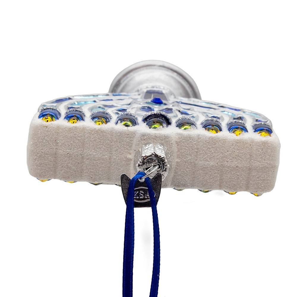 Kurt Adler: Hanukkah; Noble Gems™ Glass Menorah Ornament