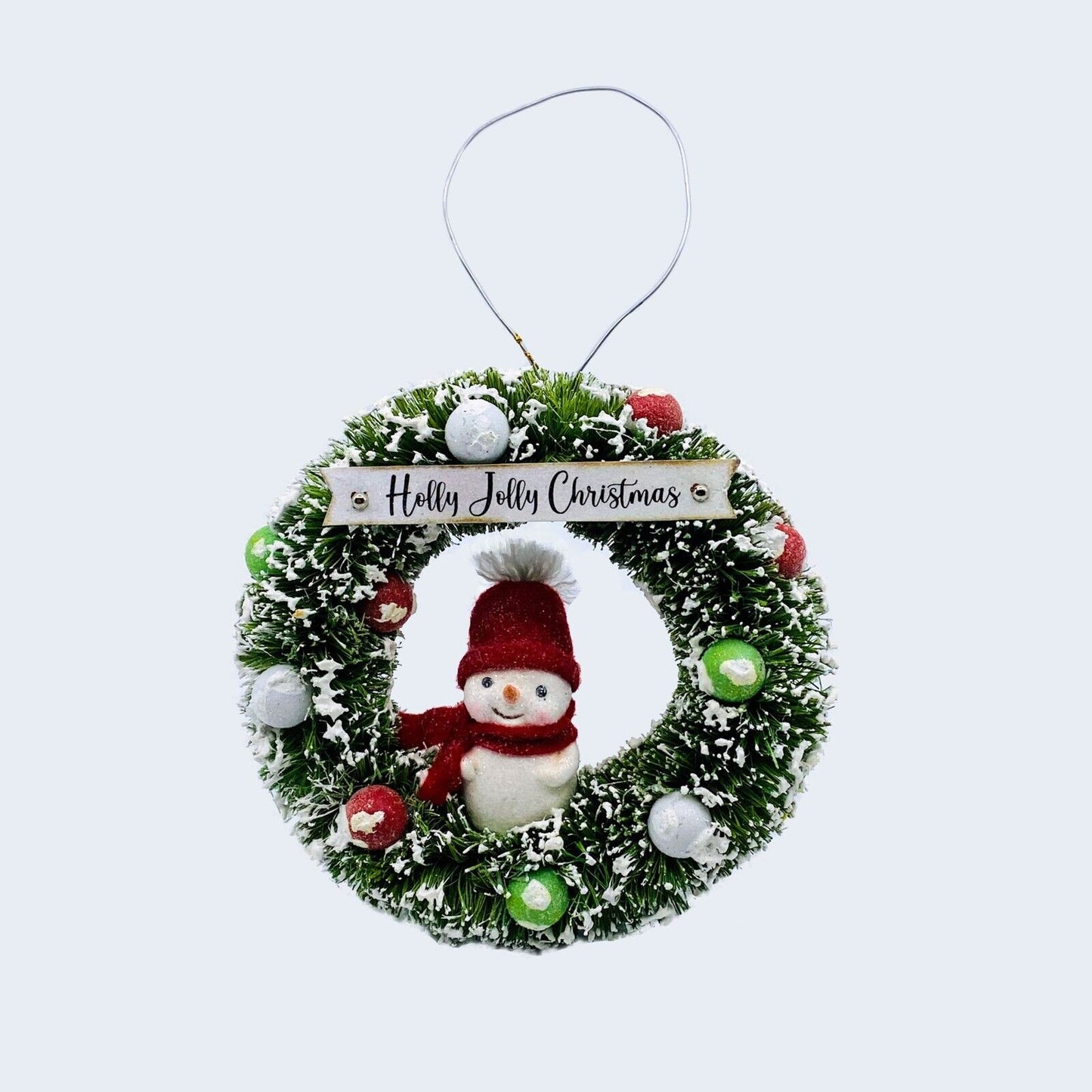 Bethany Lowe Designs: Christmas; Michelle Allen, Holly Jolly Snowman in Wreath