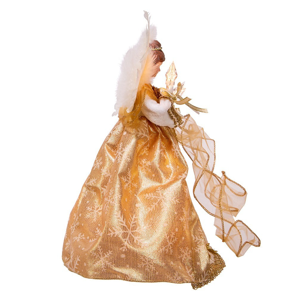 Kurt Adler Angel Tree Topper: 12" Gold, 10LT