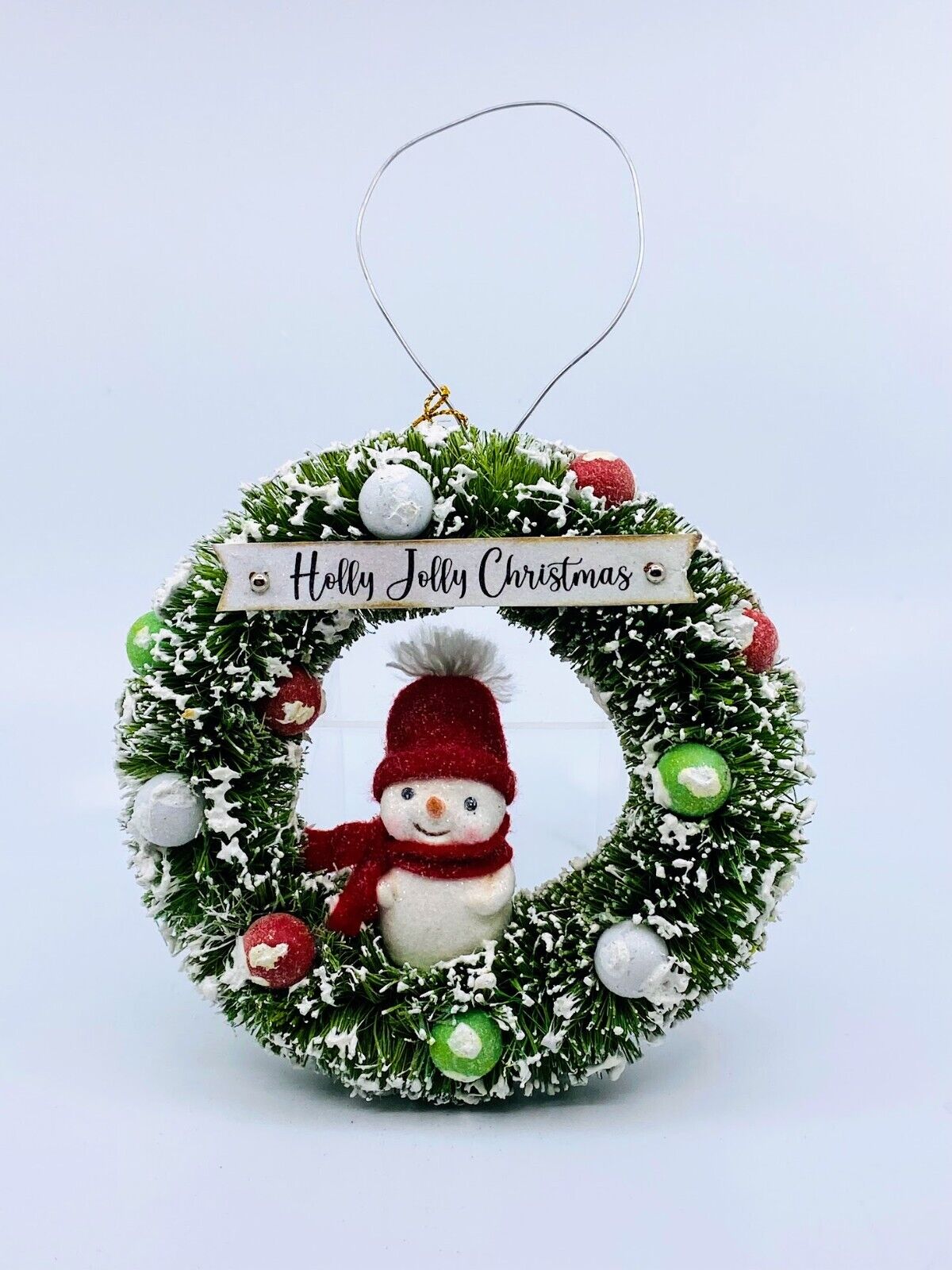 Bethany Lowe Designs: Christmas; Michelle Allen, Holly Jolly Snowman in Wreath