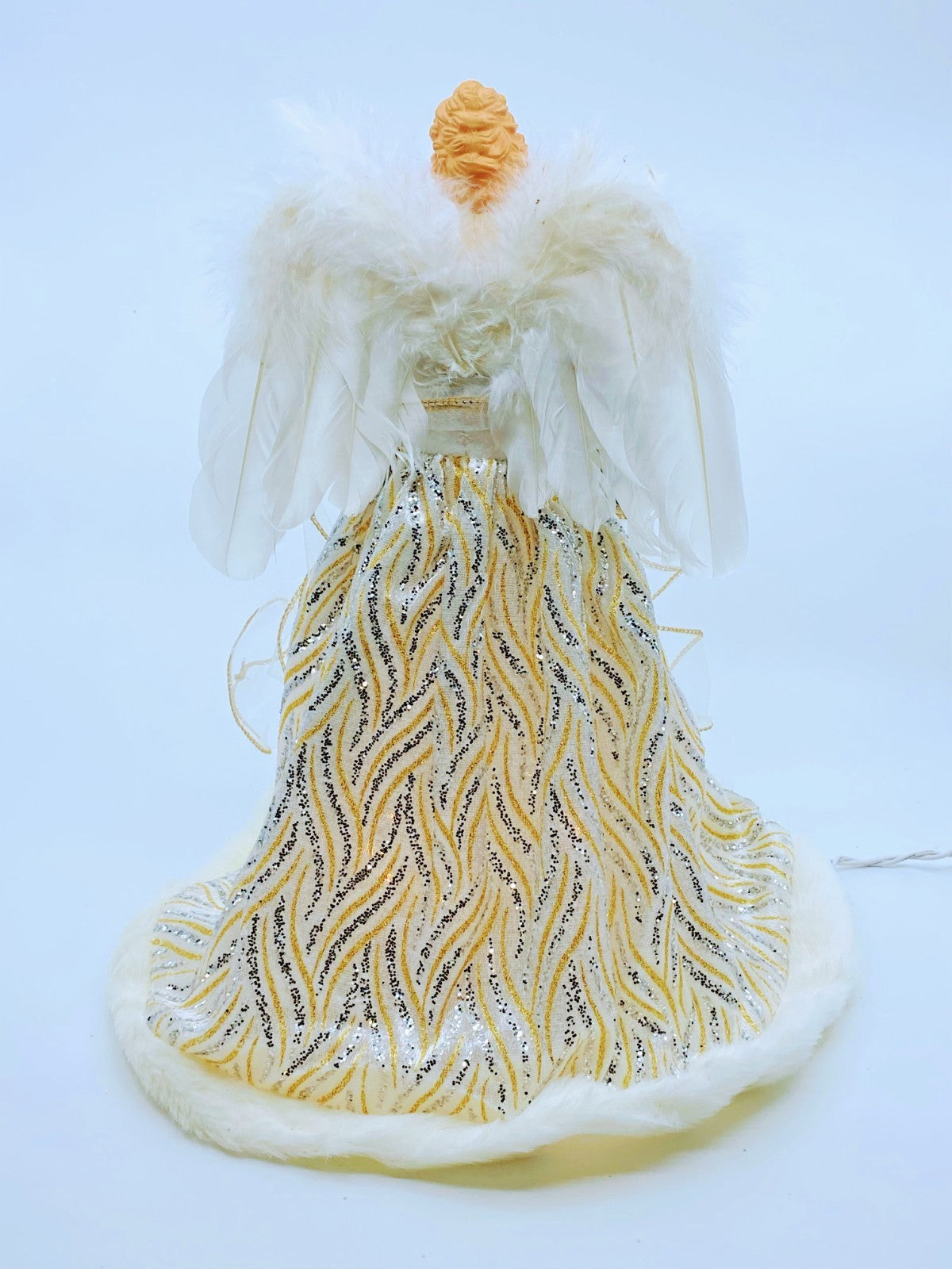 Kurt Adler Angel Tree Topper: 14" Gold & Silver, 10LT, #UL2232