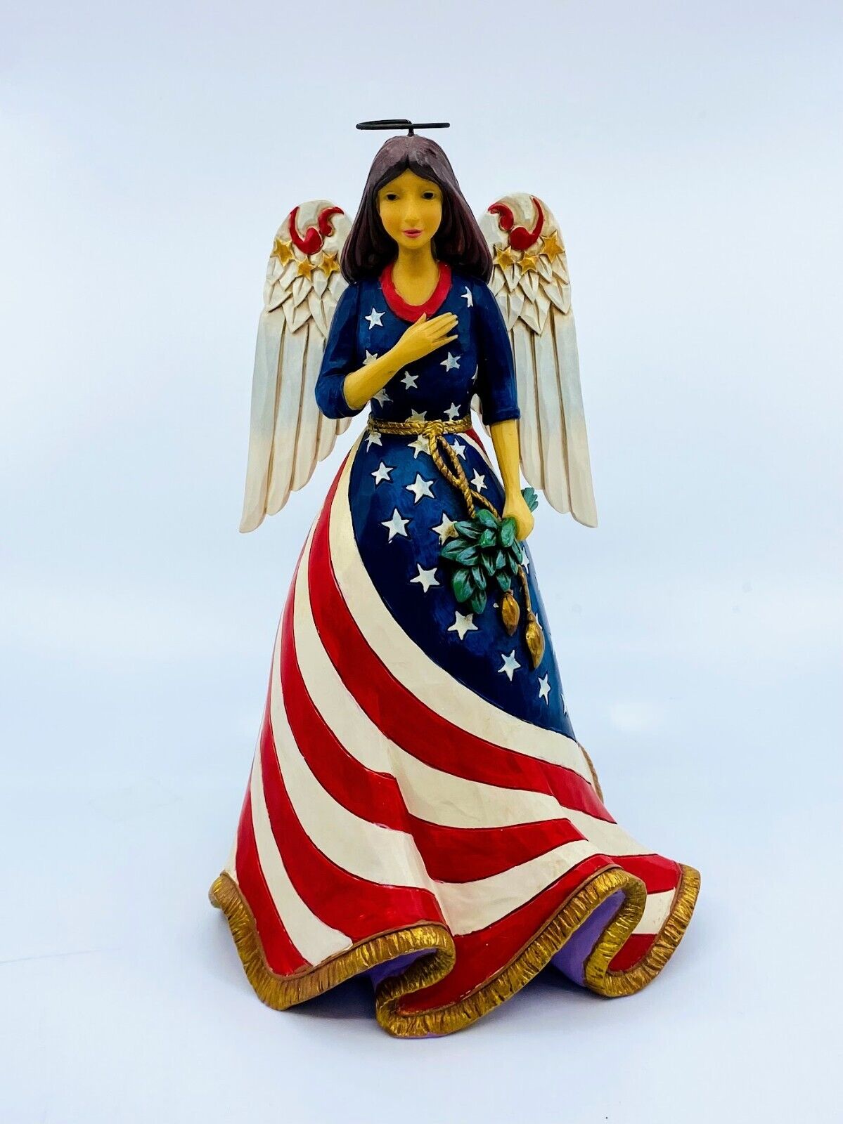 Jim Shore; Heartwood Creek, 4th of July, Patriotic Angel, "Bless the USA"